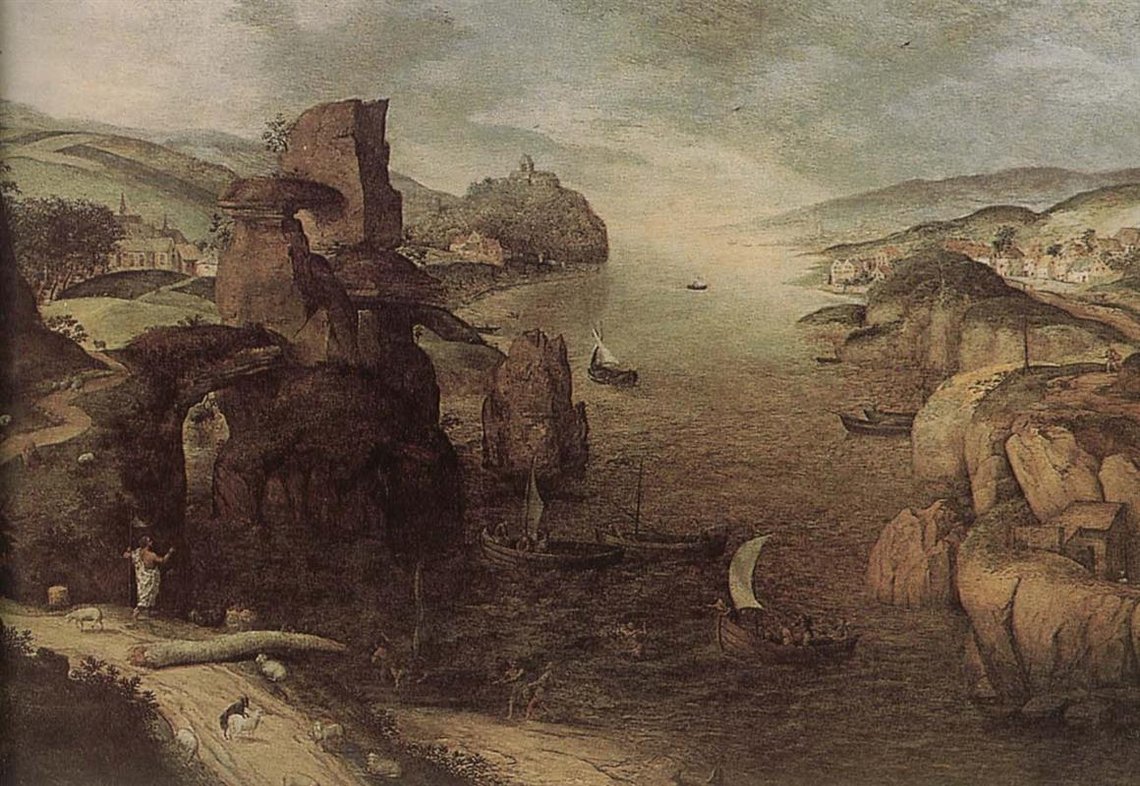 Pieter Bruegel the Elder Landscape with Christ Appearing to the Apostles at the Sea of Tiberias (1553) Pieter Bruegel the Elder Landscape with Christ Appearing to the Apostles at the Sea of Tiberias (1553)