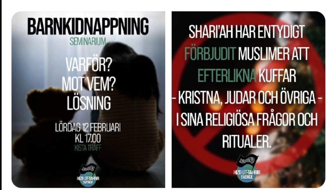 Hizb ut-Tahrir og FiFS går sammen i kampanjen mot Sveriges barnevern.
Foto: Skjermbilde Twitter Hizb ut-Tahrir og FiFS går sammen i kampanjen mot Sveriges barnevern.
Foto: Skjermbilde Twitter