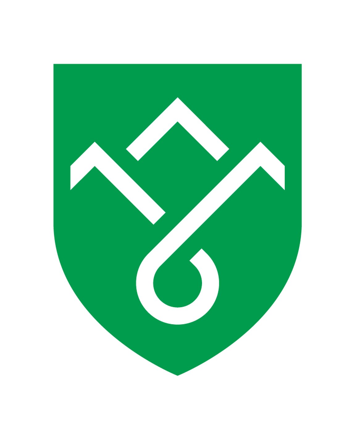 Innlandets fylkesvåpen med fjell og tretopper samt den såkalte «Innlandsknuten», som symboliserer by og land. Illustrasjon: Innlandet fylkeskommune Innlandets fylkesvåpen med fjell og tretopper samt den såkalte «Innlandsknuten», som symboliserer by og land. Illustrasjon: Innlandet fylkeskommune