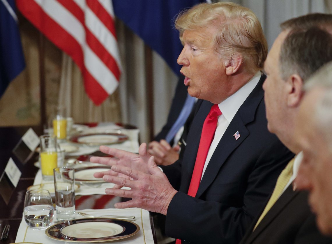 President Donald Trump og Jens Stoltenberg, onsdag 11. juli 2018 i Brussel (AP Photo/Pablo Martinez Monsivais) President Donald Trump og Jens Stoltenberg, onsdag 11. juli 2018 i Brussel (AP Photo/Pablo Martinez Monsivais)
