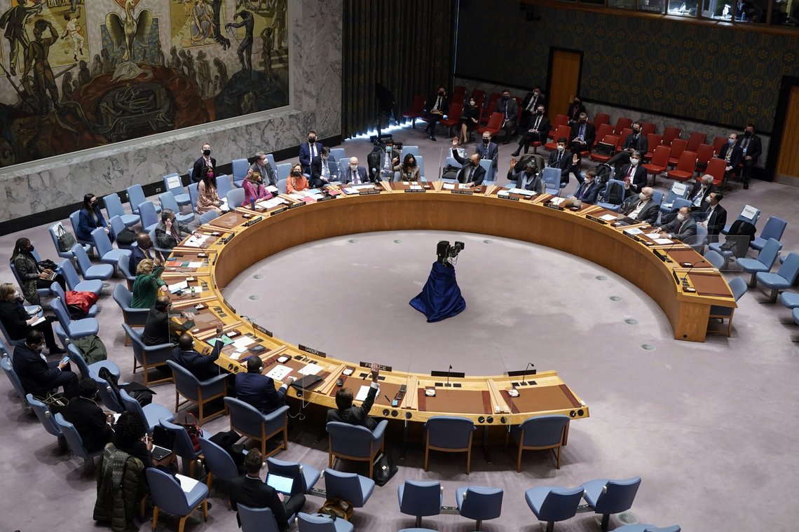 FNs sikkerhetsråd under sitt møte 31. januar, også det om Ukraina og Russland. Foto: Richard Drew / AP / NTB FNs sikkerhetsråd under sitt møte 31. januar, også det om Ukraina og Russland. Foto: Richard Drew / AP / NTB