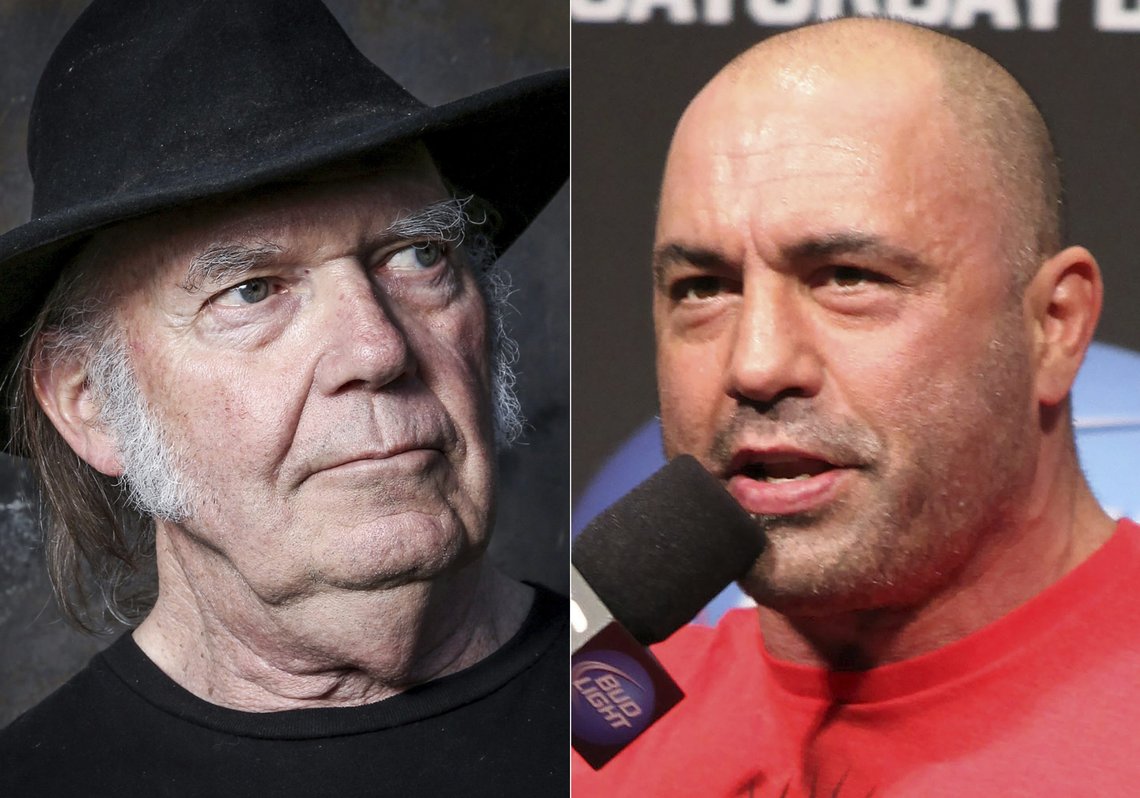 Artisten Neil Young (til venstre) har truet med å forlate Spotify på grunn av Joe Rogan (til høyre). Nå prøver Rumble å tiltrekke seg Rogan gjennom løfter om sensurfrie sendinger og 100 millioner.
Foto: AP / NTB Artisten Neil Young (til venstre) har truet med å forlate Spotify på grunn av Joe Rogan (til høyre). Nå prøver Rumble å tiltrekke seg Rogan gjennom løfter om sensurfrie sendinger og 100 millioner.
Foto: AP / NTB