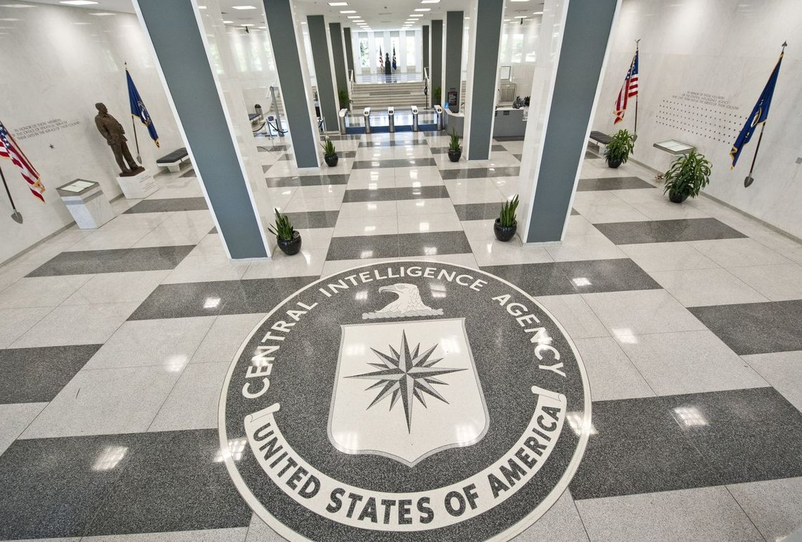 Mandatory Credit: Photo by REX (1227605b)
The old entrance of the Central Intelligence Agency Headquarters displaying the seal of the CIA on the floor. Langley, Virginia, America.
The old entrance of the Central Intelligence Agency Headquarters, Langley, Virginia, America - 21 Sep 2010 Mandatory Credit: Photo by REX (1227605b)
The old entrance of the Central Intelligence Agency Headquarters displaying the seal of the CIA on the floor. Langley, Virginia, America.
The old entrance of the Central Intelligence Agency Headquarters, Langley, Virginia, America - 21 Sep 2010