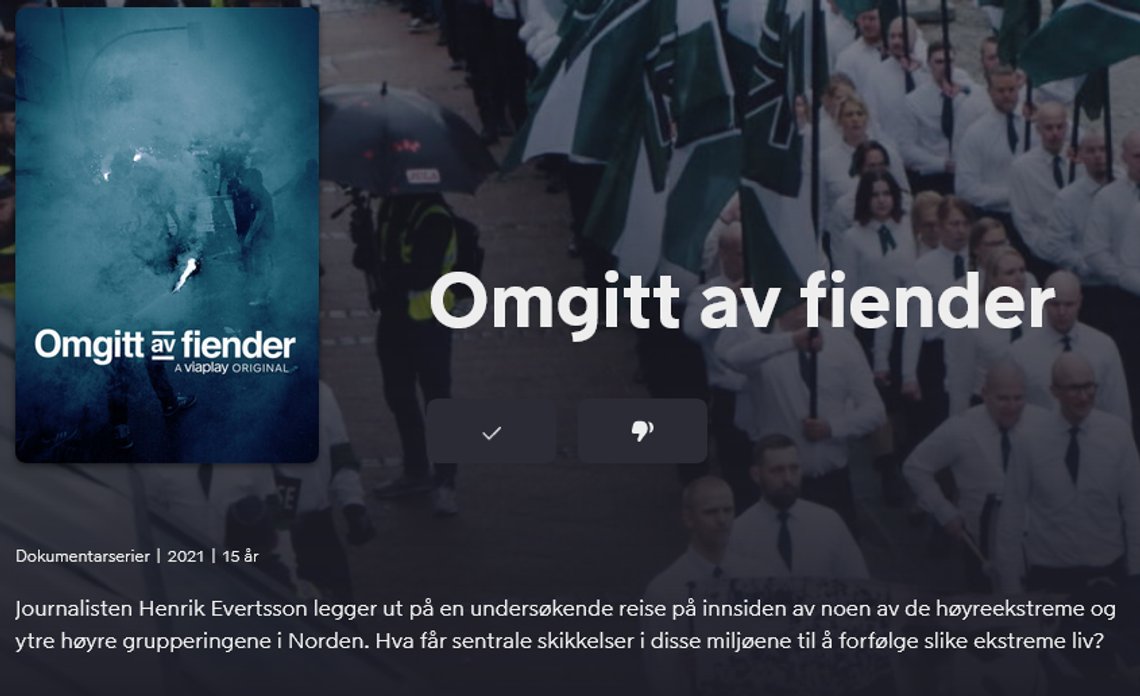 Skjermbilde av serien «Omgitt av fiender» hos Viaplay. Skjermbilde av serien «Omgitt av fiender» hos Viaplay.