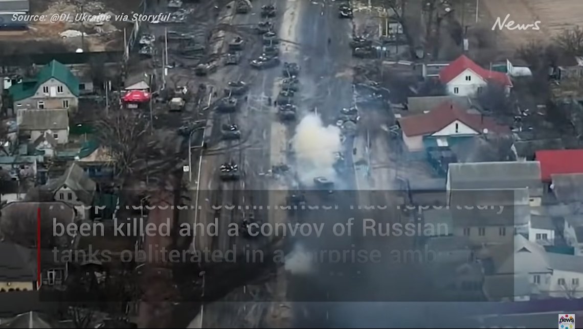 Skjermdump fra droneangrepet som angivelig har drept Andrei Petrovich Burlakov. Skjermdump fra droneangrepet som angivelig har drept Andrei Petrovich Burlakov.
