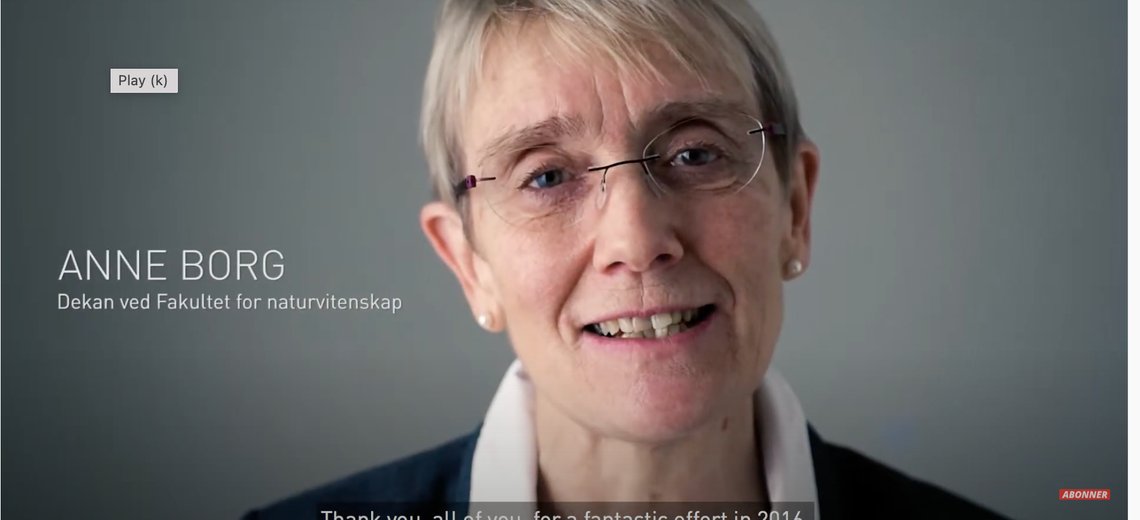 Anne Borg, rektor NTNU fra des. 2019. Foto: Youtube Anne Borg, rektor NTNU fra des. 2019. Foto: Youtube