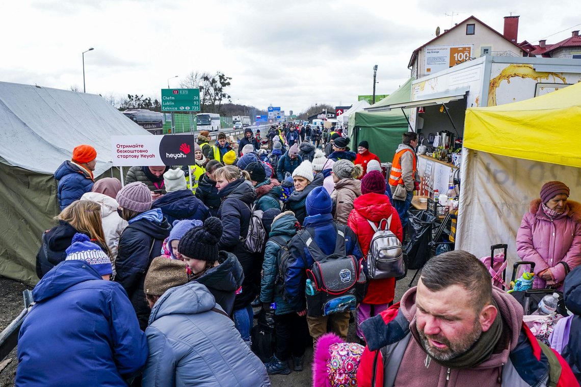 Dorohusk, Polen 20220309.
Flyktninger fra Ukraina ankommer grensen til Polen og byen Dorohusk.
Foto: Lise Åserud / NTB Dorohusk, Polen 20220309.
Flyktninger fra Ukraina ankommer grensen til Polen og byen Dorohusk.
Foto: Lise Åserud / NTB