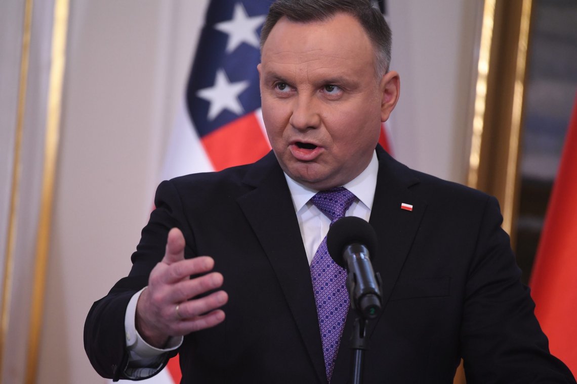 Polens president Andrzej Duda. Foto: Saul Loeb / Pool Photo via AP / NTB Polens president Andrzej Duda. Foto: Saul Loeb / Pool Photo via AP / NTB