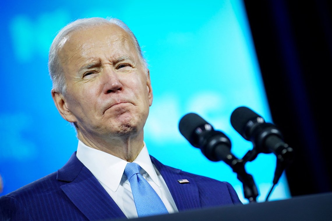 President Biden under sin tale til The National League of Cities Congressional City Conference. Foto: REUTERS/ Sarah Silbiger/ NTB President Biden under sin tale til The National League of Cities Congressional City Conference. Foto: REUTERS/ Sarah Silbiger/ NTB