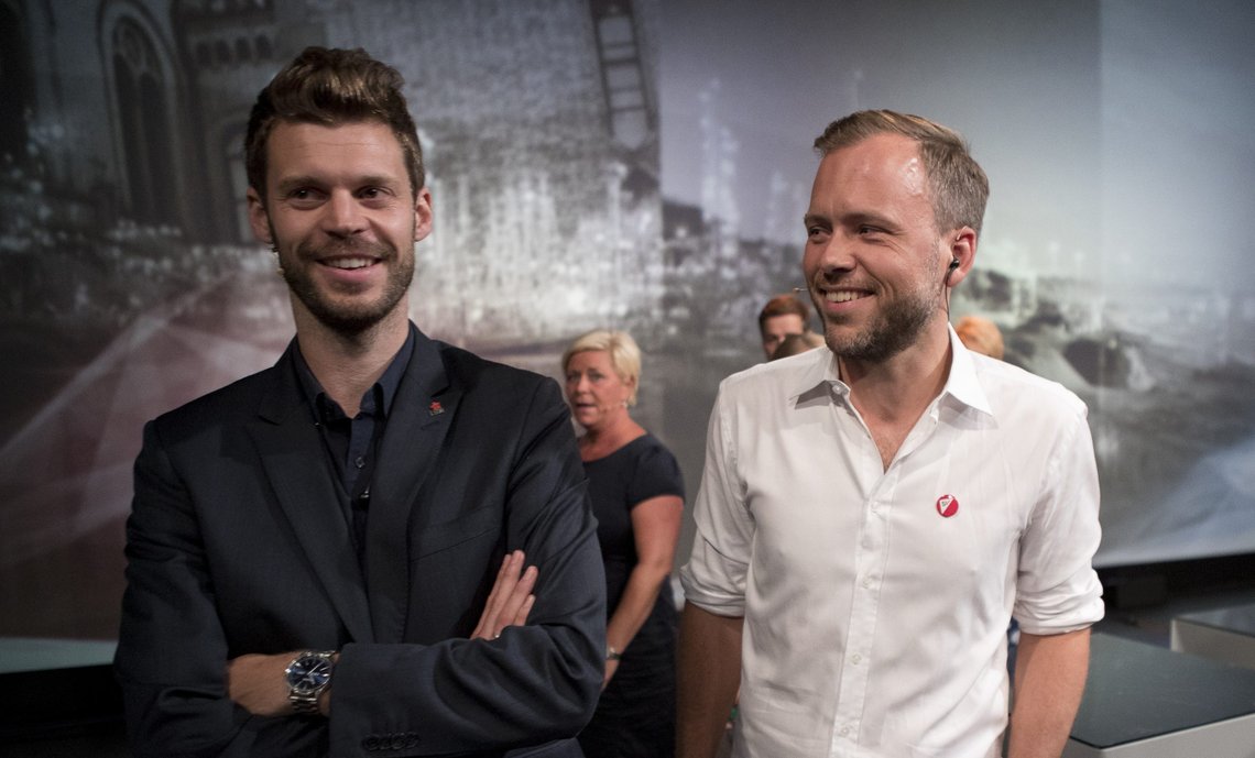 Ikke mye å smile av for anti-Nato-kameratene Bjørnar Moxnes og Audun Lysbakken i Norstats marsmåling. Foto: Torstein Bøe / NTB Ikke mye å smile av for anti-Nato-kameratene Bjørnar Moxnes og Audun Lysbakken i Norstats marsmåling. Foto: Torstein Bøe / NTB
