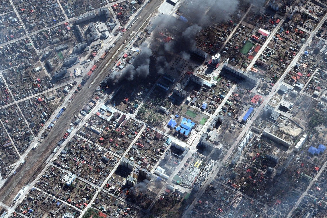 Russland hevder å ha tatt kontroll over deler av Irpin, en forstad til Kyiv. Foto: Maxar Technologies / AP / NTB Russland hevder å ha tatt kontroll over deler av Irpin, en forstad til Kyiv. Foto: Maxar Technologies / AP / NTB