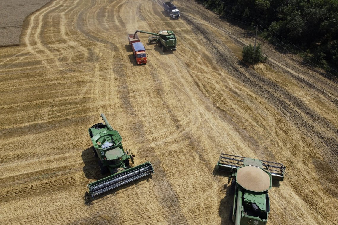 Ukraina står sammen med Russland for rundt halvparten av kornforsyningene til FNs matvareprogram (WFP). Foto: Vitaly Timkiv, AP / NTB. Ukraina står sammen med Russland for rundt halvparten av kornforsyningene til FNs matvareprogram (WFP). Foto: Vitaly Timkiv, AP / NTB.