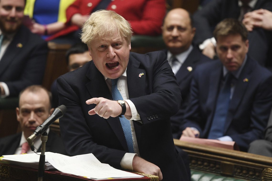 Storbritannia sender 6.000 missiler til Ukraina og 25 millioner pund i økonomisk støtte til landets militære, sier statsminister Boris Johnson. Foto: Jessica Taylor / Parlamentet / AP / NTB Storbritannia sender 6.000 missiler til Ukraina og 25 millioner pund i økonomisk støtte til landets militære, sier statsminister Boris Johnson. Foto: Jessica Taylor / Parlamentet / AP / NTB