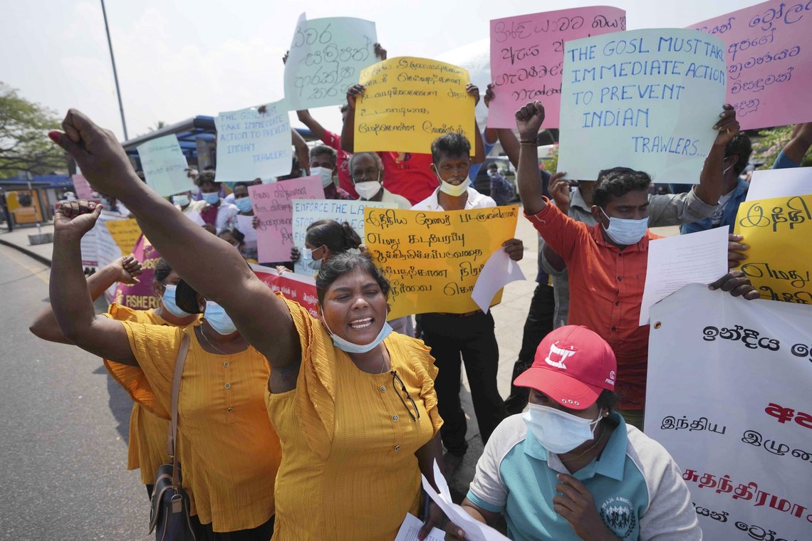 Demonstranter i Sri Lanka i februar. Illustrasjonsfoto: Eranga Jayawardena / AP Photo / NTB Demonstranter i Sri Lanka i februar. Illustrasjonsfoto: Eranga Jayawardena / AP Photo / NTB