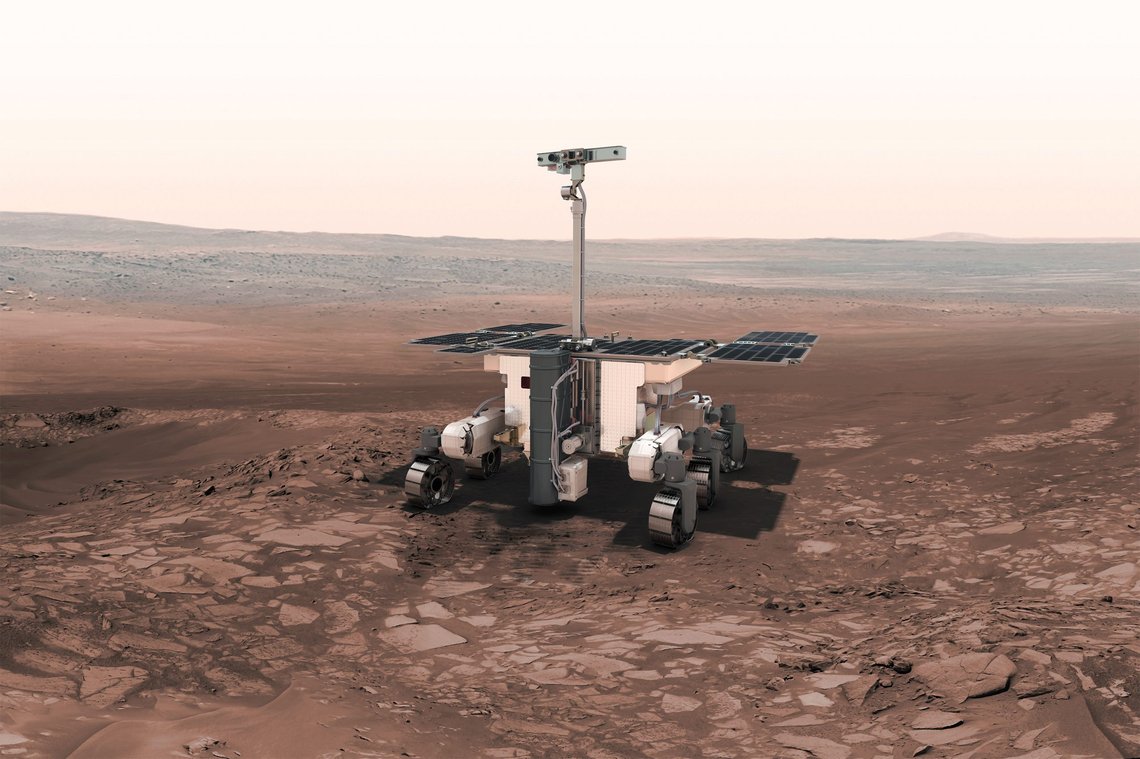 Esa tror det blir vanskelig å fortsette det europeisk-russiske Mars-samarbeidet som følge av Russlands krig mot Ukraina og de internasjonale sanksjonene mot Russland. Her ses den russisk-europeiske ExoMars-roveren. Foto: Esa / AP /NTB Esa tror det blir vanskelig å fortsette det europeisk-russiske Mars-samarbeidet som følge av Russlands krig mot Ukraina og de internasjonale sanksjonene mot Russland. Her ses den russisk-europeiske ExoMars-roveren. Foto: Esa / AP /NTB