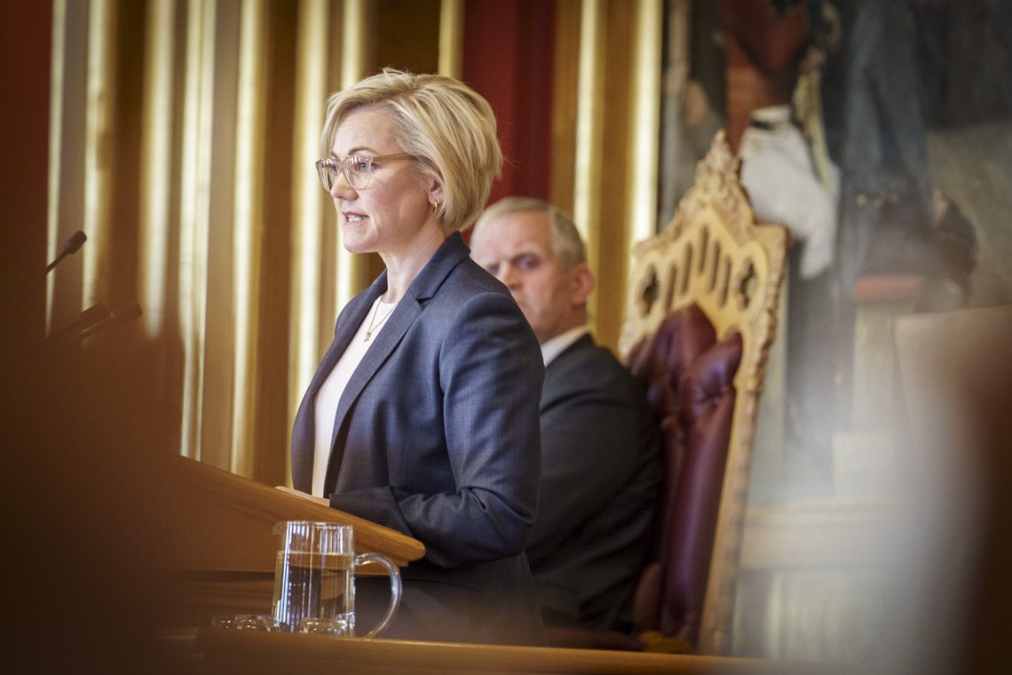 Helse- og omsorgsminister Ingvild Kjerkol redegjorde tirsdag for Stortinget om regjeringens koronastrategi og beredskapsplan. Foto: Heiko Junge / NTB Helse- og omsorgsminister Ingvild Kjerkol redegjorde tirsdag for Stortinget om regjeringens koronastrategi og beredskapsplan. Foto: Heiko Junge / NTB