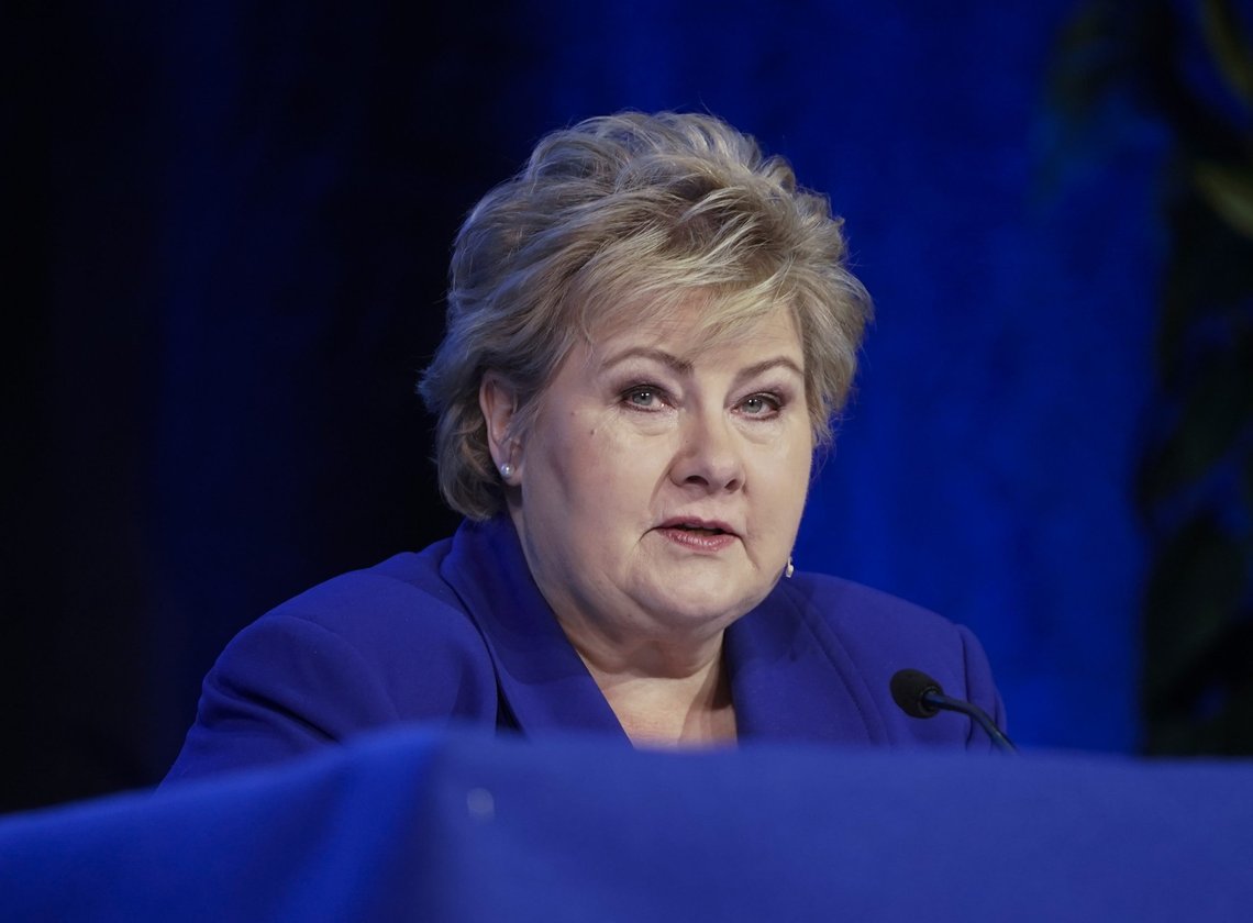Gardermoen 20220402.
Partileder Erna Solberg under høyres landsmøte på Thon Hotel Gardermoen lørdag.
Foto: Terje Pedersen / NTB Gardermoen 20220402.
Partileder Erna Solberg under høyres landsmøte på Thon Hotel Gardermoen lørdag.
Foto: Terje Pedersen / NTB