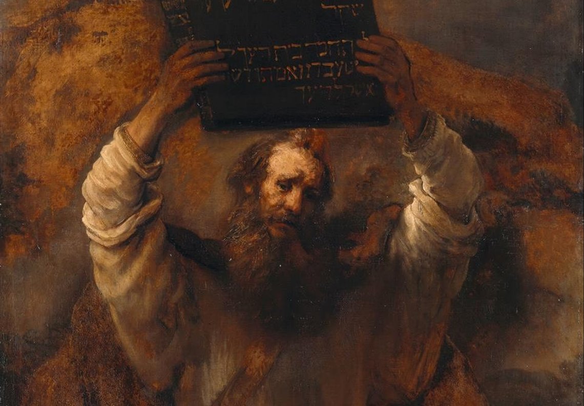 Rembrandt: Moses knuser stentavlene. (1659) Rembrandt: Moses knuser stentavlene. (1659)