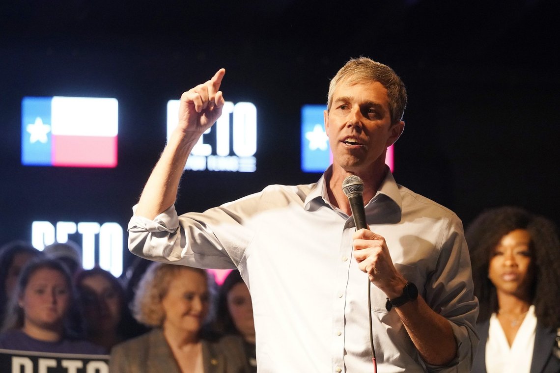 FILE - Texas Democrat gubernatorial candidate Beto O'Rourke speaks during a primary election night gathering with supporters in Fort Worth, Texas, March 1, 2022. O'Rourke, said Monday, April 25, 2022, that he has tested positive for COVID-19. (AP Photo/LM Otero File) FILE - Texas Democrat gubernatorial candidate Beto O'Rourke speaks during a primary election night gathering with supporters in Fort Worth, Texas, March 1, 2022. O'Rourke, said Monday, April 25, 2022, that he has tested positive for COVID-19. (AP Photo/LM Otero File)