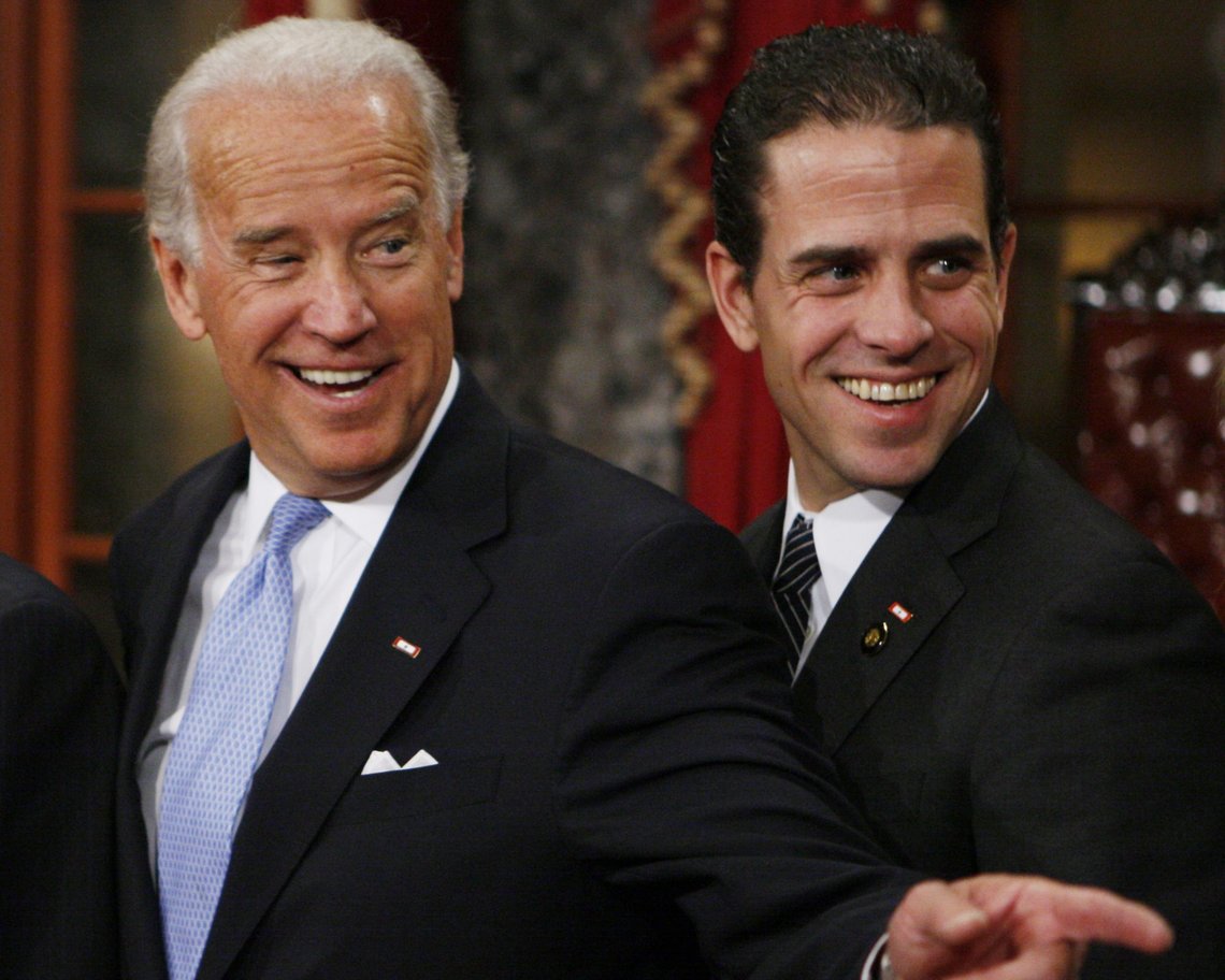 FILE - Then Vice President-elect, Sen. Joe Biden, D-Del., left, stands with his son Hunter during a re-enactment of the Senate oath ceremony in the Old Senate Chamber on Capitol Hill in Washington on Jan. 6, 2009. Hunter Biden, an ongoing target for conservatives, has a memoir coming out April 6. The book is called “Beautiful Things” and will center on the younger Biden's well publicized struggles with substance abuse, according to his publisher. (AP Photo/Charles Dharapak, File) FILE - Then Vice President-elect, Sen. Joe Biden, D-Del., left, stands with his son Hunter during a re-enactment of the Senate oath ceremony in the Old Senate Chamber on Capitol Hill in Washington on Jan. 6, 2009. Hunter Biden, an ongoing target for conservatives, has a memoir coming out April 6. The book is called “Beautiful Things” and will center on the younger Biden's well publicized struggles with substance abuse, according to his publisher. (AP Photo/Charles Dharapak, File)
