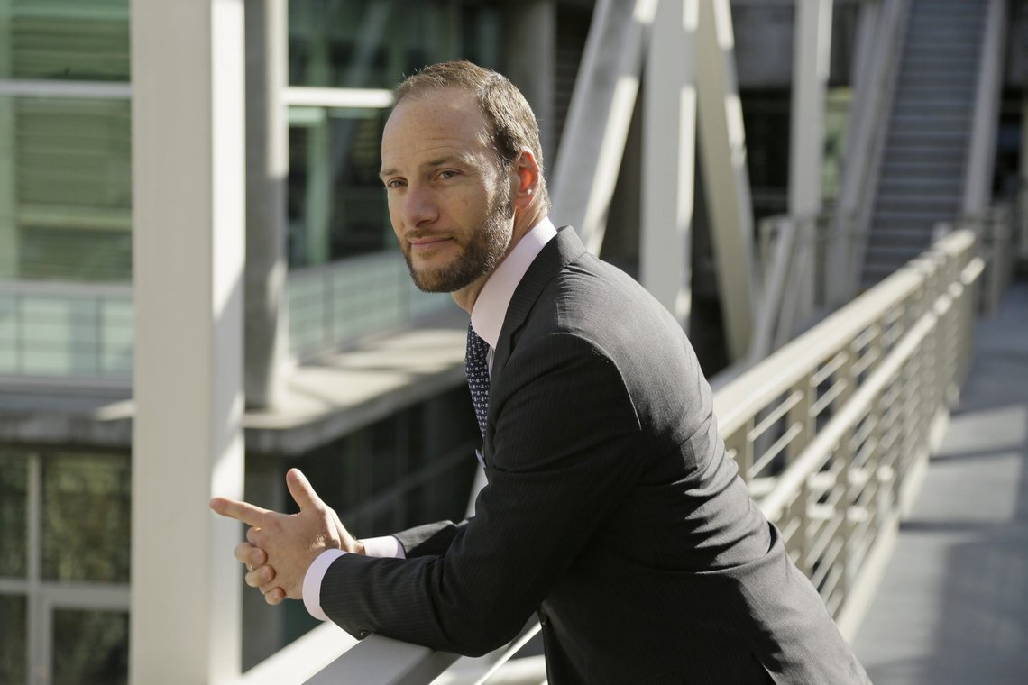FILE — In this Jan. 30, 2020, file photo is San Francisco District Attorney Chesa Boudin posing for a photo outside his office in San Francisco. Boudin, announced Tuesday, Sept. 28, 2021, that his office charged off-duty San Francisco Sheriff's deputy Dominic Barsetti, 32, with four counts of felony criminal threats, one count of misdemeanor vandalism and one count of misdemeanor sexual battery. (AP Photo/Eric Risberg, File) FILE — In this Jan. 30, 2020, file photo is San Francisco District Attorney Chesa Boudin posing for a photo outside his office in San Francisco. Boudin, announced Tuesday, Sept. 28, 2021, that his office charged off-duty San Francisco Sheriff's deputy Dominic Barsetti, 32, with four counts of felony criminal threats, one count of misdemeanor vandalism and one count of misdemeanor sexual battery. (AP Photo/Eric Risberg, File)