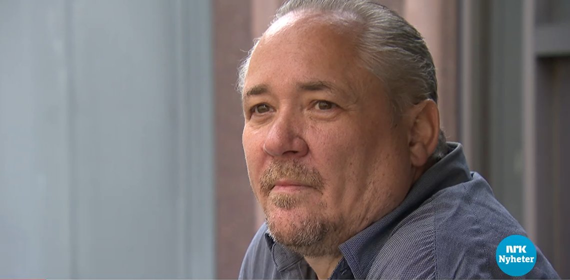 Petter Høines var nær ved å bli et av ofrene lørdag natt. Skjermdump, NRK Petter Høines var nær ved å bli et av ofrene lørdag natt. Skjermdump, NRK