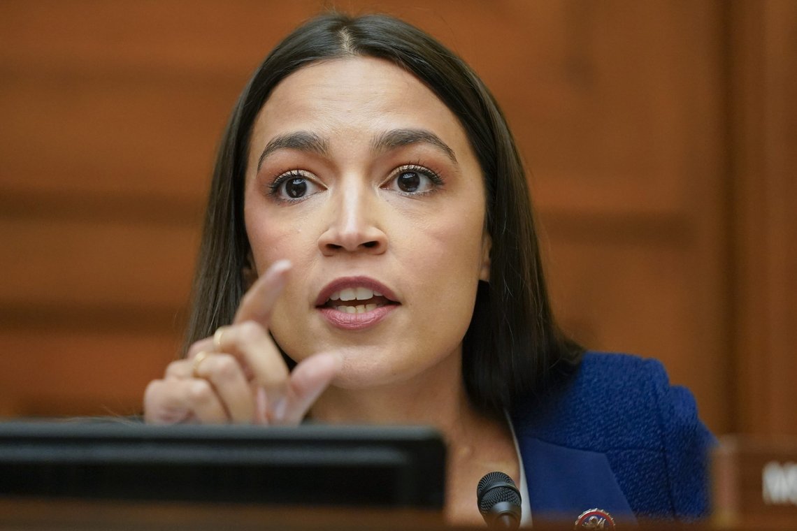 Rep. Alexandria Ocasio-Cortez, D-N.Y., speaks during a House Committee on Oversight and Reform hearing on gun violence on Capitol Hill in Washington, Wednesday, June 8, 2022. (AP Photo/Andrew Harnik, Pool) Rep. Alexandria Ocasio-Cortez, D-N.Y., speaks during a House Committee on Oversight and Reform hearing on gun violence on Capitol Hill in Washington, Wednesday, June 8, 2022. (AP Photo/Andrew Harnik, Pool)
