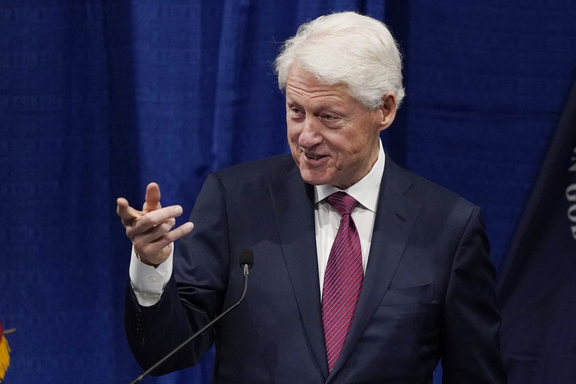 Former President Bill Clinton speaks at the long-delayed memorial service for former Mississippi Gov. William Winter, who died in 2020, and his wife Elise Winter, who died in 2021, Tuesday, May 3, 2022, at the Two Mississippi Museums in Jackson, Miss. (AP Photo/Rogelio V. Solis) Former President Bill Clinton speaks at the long-delayed memorial service for former Mississippi Gov. William Winter, who died in 2020, and his wife Elise Winter, who died in 2021, Tuesday, May 3, 2022, at the Two Mississippi Museums in Jackson, Miss. (AP Photo/Rogelio V. Solis)