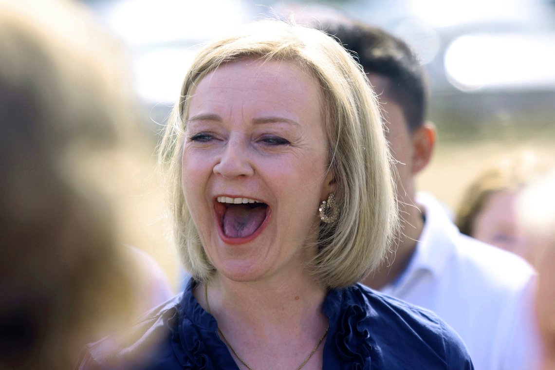 Liz Truss under et valgkampmøte i Kent lørdag 23. juli. Foto: James Manning/ PA /AP/ NTB Liz Truss under et valgkampmøte i Kent lørdag 23. juli. Foto: James Manning/ PA /AP/ NTB
