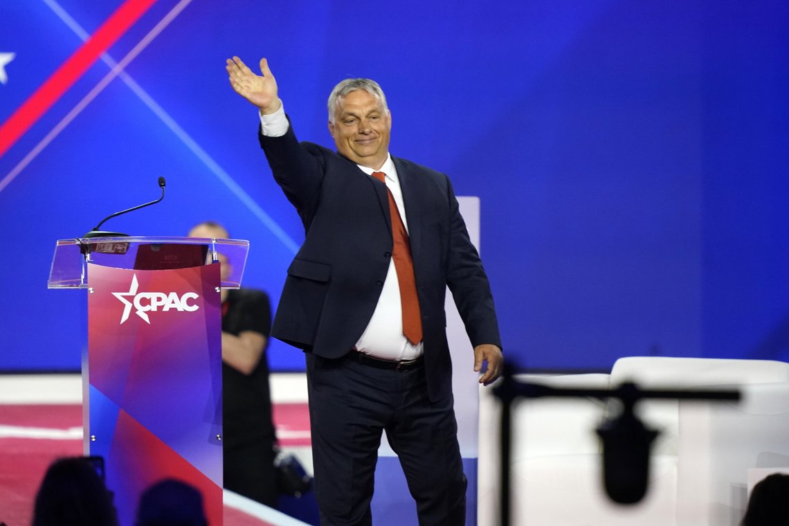 Ungarns statsminister Viktor Orban ved toppmøtet CPAC i Texas. Foto: LM Otero / AP / NTB Ungarns statsminister Viktor Orban ved toppmøtet CPAC i Texas. Foto: LM Otero / AP / NTB