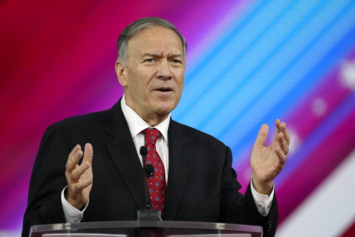FILE - Former Secretary of State Mike Pompeo, speaks at the Conservative Political Action Conference (CPAC) on Feb. 25, 2022, in Orlando, Fla. Republicans making increasingly overt moves toward a presidential run include Pompeo, 58. (AP Photo/John Raoux, File) FILE - Former Secretary of State Mike Pompeo, speaks at the Conservative Political Action Conference (CPAC) on Feb. 25, 2022, in Orlando, Fla. Republicans making increasingly overt moves toward a presidential run include Pompeo, 58. (AP Photo/John Raoux, File)
