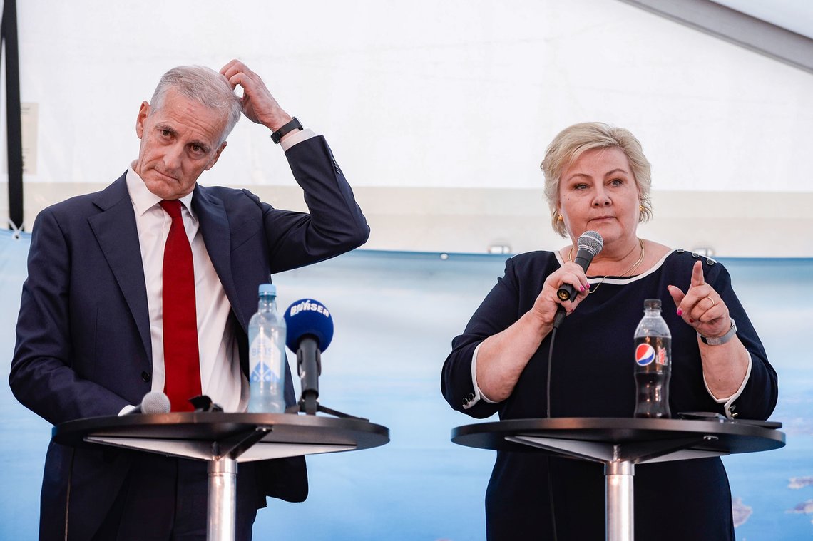 Erna Solberg var statsminister da utenlandskablene ble åpnet. Støre tok over som statsminister 14. oktober, da strømprisene allerede hadde steget kraftig. Siden har situasjonen bare blitt verre. Foto: Carina Johansen / NTB Erna Solberg var statsminister da utenlandskablene ble åpnet. Støre tok over som statsminister 14. oktober, da strømprisene allerede hadde steget kraftig. Siden har situasjonen bare blitt verre. Foto: Carina Johansen / NTB
