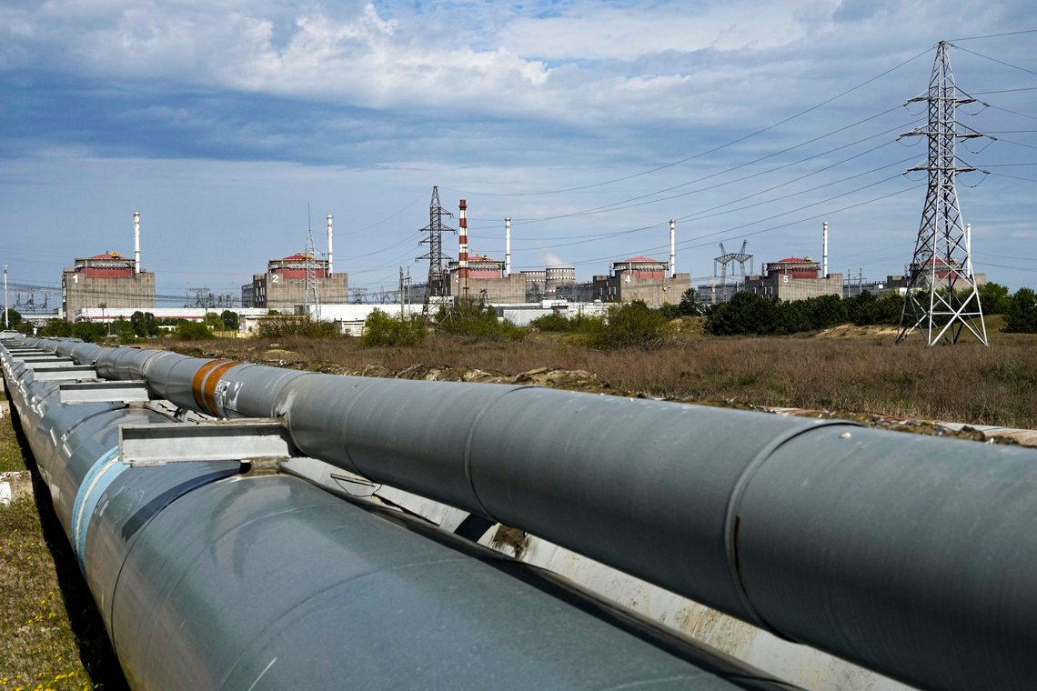 FILE - A view of the Zaporizhzhia Nuclear Power Station, in Enerhodar, Zaporizhzhia region, in territory under Russian military control, southeastern Ukraine, on May 1, 2022. The plant, that has been surrounded by Russian forces, lost power Wednesday morning, Oct. 12, 2022, when a Russian missile damaged a distant electrical substation, increasing the risk of radiation disaster, according to the plant's operator. (AP Photo/File) FILE - A view of the Zaporizhzhia Nuclear Power Station, in Enerhodar, Zaporizhzhia region, in territory under Russian military control, southeastern Ukraine, on May 1, 2022. The plant, that has been surrounded by Russian forces, lost power Wednesday morning, Oct. 12, 2022, when a Russian missile damaged a distant electrical substation, increasing the risk of radiation disaster, according to the plant's operator. (AP Photo/File)