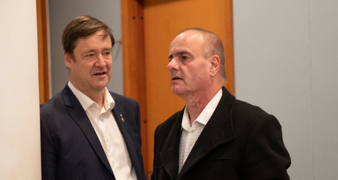 Advokat John Christian Elden og Sian-leder Lars Thorsen i Oslo tingrett i oktober i fjor. Foto: Hanna Johre / NTB Advokat John Christian Elden og Sian-leder Lars Thorsen i Oslo tingrett i oktober i fjor. Foto: Hanna Johre / NTB