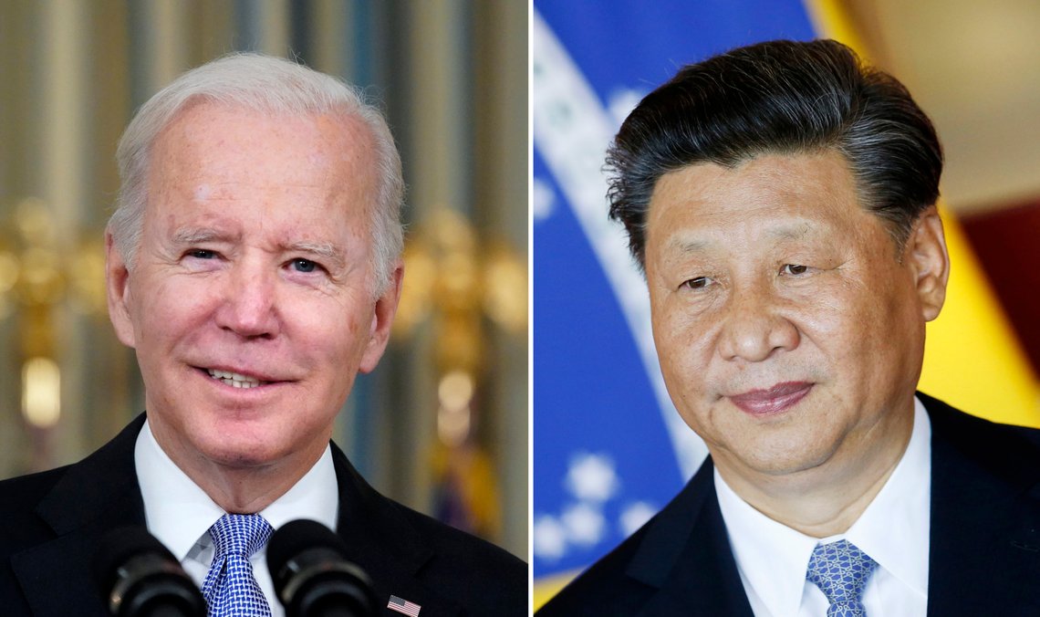 En konflikt mellom USA og Kina er uunngåelig, hevdet Chris Weafer i et foredrag i Stavanger lørdag kveld. Spørsmålet er om Xi Jinping vil utnytte det svake Biden-regimet som sitter i Det hvite hus i over to år til. Foto: AP /Alex Brandon /Eraldo Peres /NTB En konflikt mellom USA og Kina er uunngåelig, hevdet Chris Weafer i et foredrag i Stavanger lørdag kveld. Spørsmålet er om Xi Jinping vil utnytte det svake Biden-regimet som sitter i Det hvite hus i over to år til. Foto: AP /Alex Brandon /Eraldo Peres /NTB