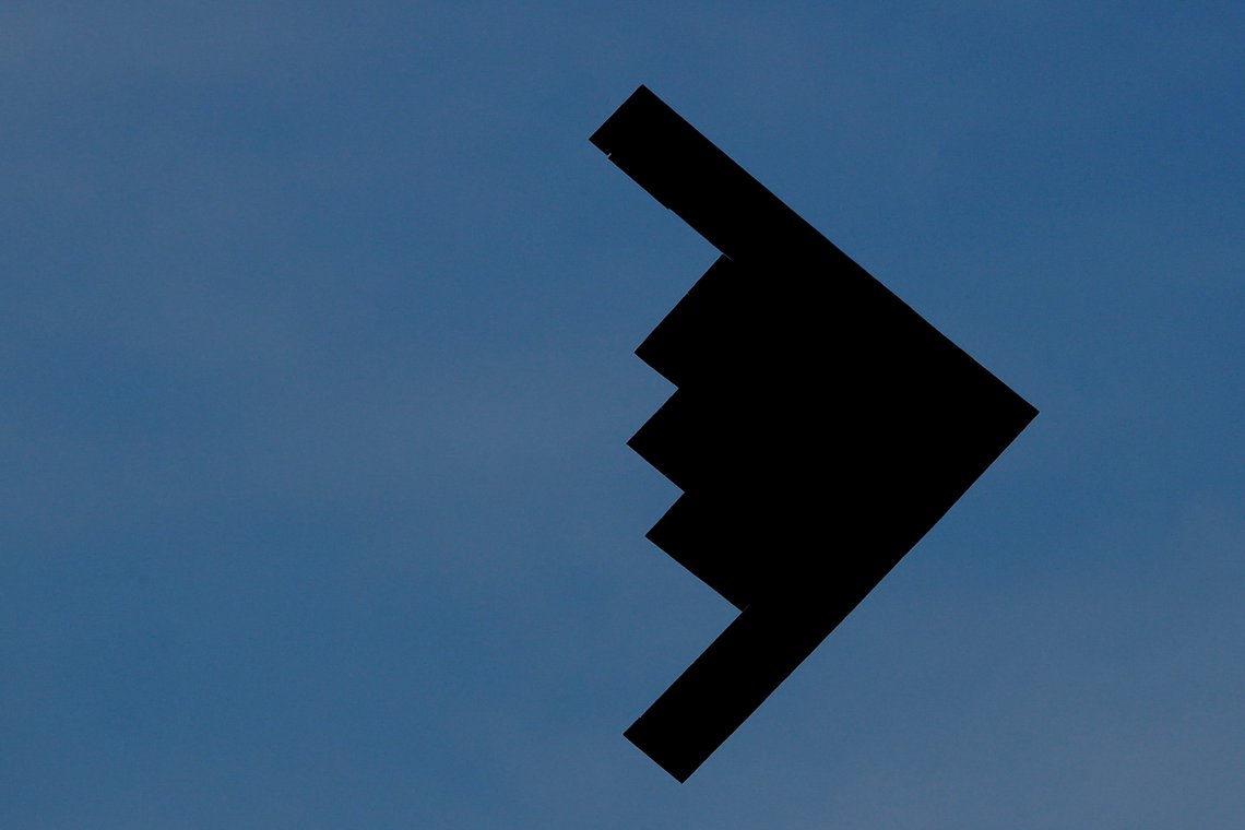 A B-2 Spirit stealth bomber flies overhead as part of a flyover from nearby Whiteman Air Force base Tuesday, April 28, 2020, in Kansas City, Mo. The flyover included the B-2, two A-10 Thunderbolt IIs and four T-38 Talons and flew over several metro hospitals as a tribute to healthcare workers fighting COVID-19. (AP Photo/Charlie Riedel) A B-2 Spirit stealth bomber flies overhead as part of a flyover from nearby Whiteman Air Force base Tuesday, April 28, 2020, in Kansas City, Mo. The flyover included the B-2, two A-10 Thunderbolt IIs and four T-38 Talons and flew over several metro hospitals as a tribute to healthcare workers fighting COVID-19. (AP Photo/Charlie Riedel)