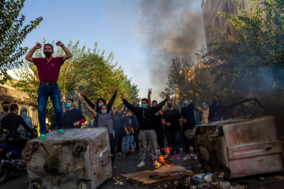 In this photo taken by an individual not employed by the Associated Press and obtained by the AP outside Iran, Iranians protests the death of 22-year-old Mahsa Amini after she was detained by the morality police last month, in Tehran, Thursday, Oct. 27, 2022. (AP Photo/Middle East Images, File) In this photo taken by an individual not employed by the Associated Press and obtained by the AP outside Iran, Iranians protests the death of 22-year-old Mahsa Amini after she was detained by the morality police last month, in Tehran, Thursday, Oct. 27, 2022. (AP Photo/Middle East Images, File)
