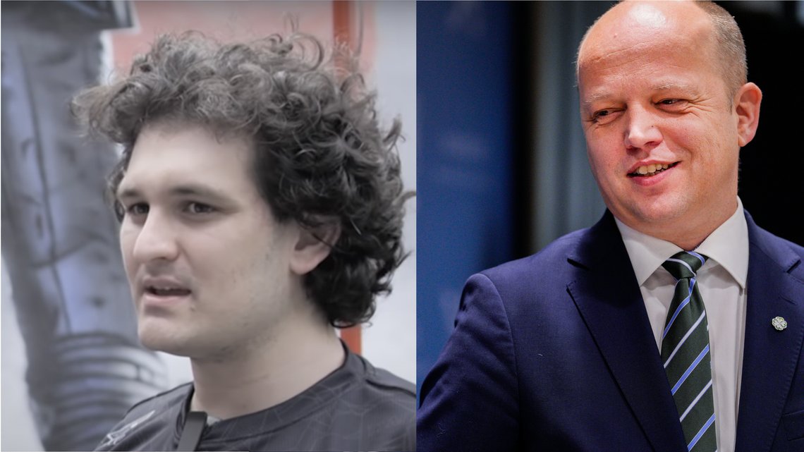 Vår finansminister Trygve Slagsvold Vedum kan gjøre større skade en FTX-sjefen Sam Bankman-Fried. Foto: Cointelegraph/ Wikimedia Commons/ Javad Parsa/ NTB Vår finansminister Trygve Slagsvold Vedum kan gjøre større skade en FTX-sjefen Sam Bankman-Fried. Foto: Cointelegraph/ Wikimedia Commons/ Javad Parsa/ NTB