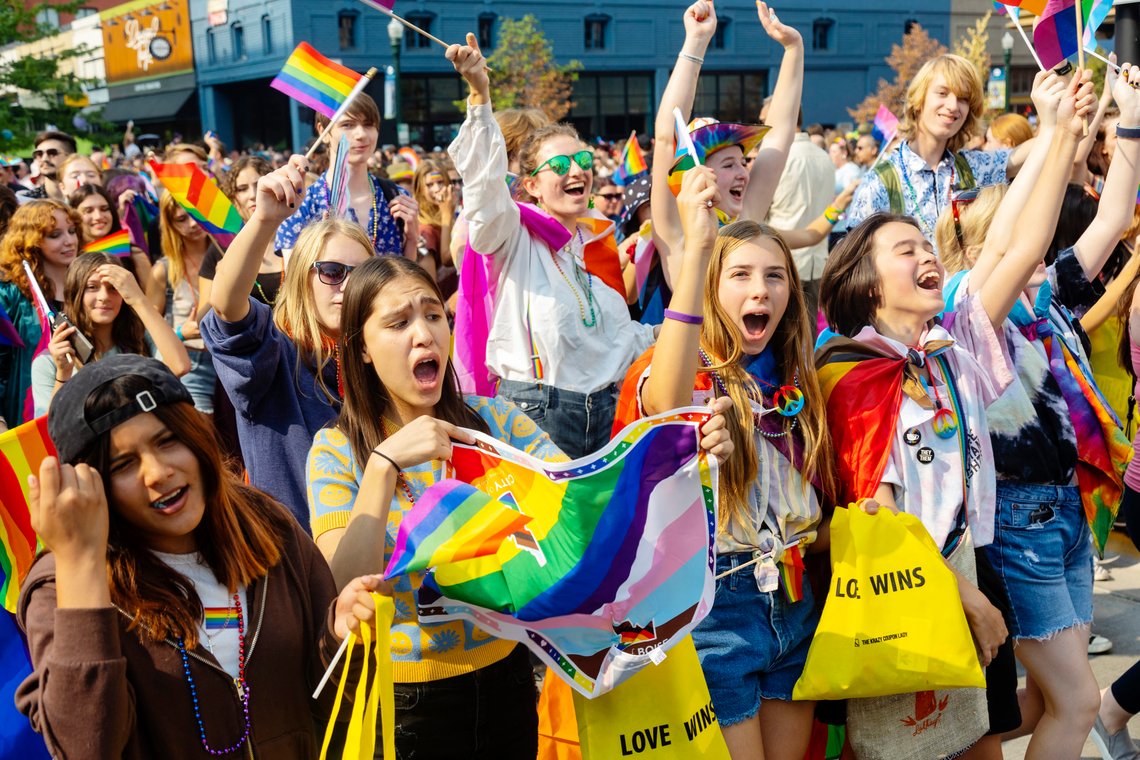 Barn og ungdom trekkes med i Pride-festivaler over hele den vestlige verden. Bildet er fra Boise, Idaho i september. Foto: Sarah A. Miller /Idaho Statesman/ AP /NTB Barn og ungdom trekkes med i Pride-festivaler over hele den vestlige verden. Bildet er fra Boise, Idaho i september. Foto: Sarah A. Miller /Idaho Statesman/ AP /NTB