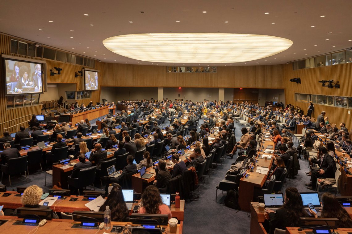 Members of the Security Council attend a meeting of the Special Political and Decolonization Committee at U.N. headquarters on Friday, Nov. 11, 2022. The committee approved a resolution that would call on the International Court of Justice to urgently issue an advisory opinion on the legal consequences of denying the Palestinian people the right to self-determination as a result of Israel’s actions since the 1967 war. The resolution will go to the 193-member General Assembly for a final vote. (AP Photo/Jeenah Moon) Members of the Security Council attend a meeting of the Special Political and Decolonization Committee at U.N. headquarters on Friday, Nov. 11, 2022. The committee approved a resolution that would call on the International Court of Justice to urgently issue an advisory opinion on the legal consequences of denying the Palestinian people the right to self-determination as a result of Israel’s actions since the 1967 war. The resolution will go to the 193-member General Assembly for a final vote. (AP Photo/Jeenah Moon)