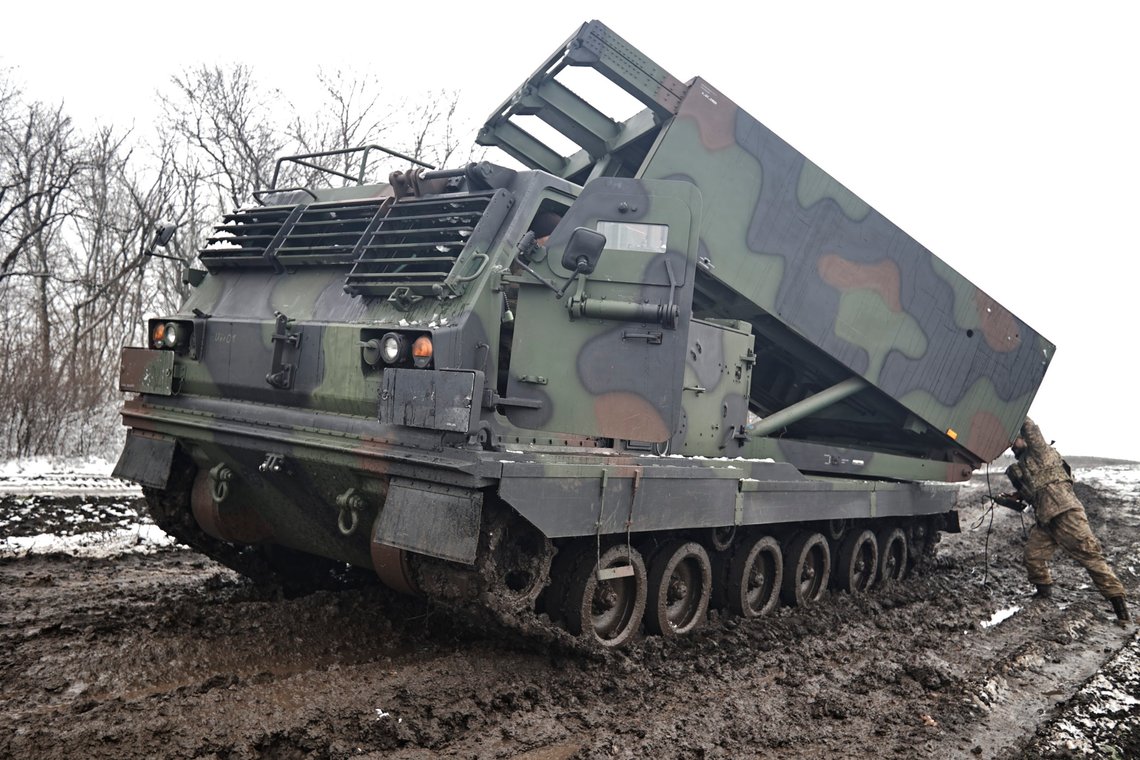 Ukrainian MLRS Multiple Launch Rocket System takes a position in the frontline at an undisclosed location in the Donetsk region, Ukraine, Thursday, Nov. 24, 2022. (AP Photo/Roman Chop) Ukrainian MLRS Multiple Launch Rocket System takes a position in the frontline at an undisclosed location in the Donetsk region, Ukraine, Thursday, Nov. 24, 2022. (AP Photo/Roman Chop)