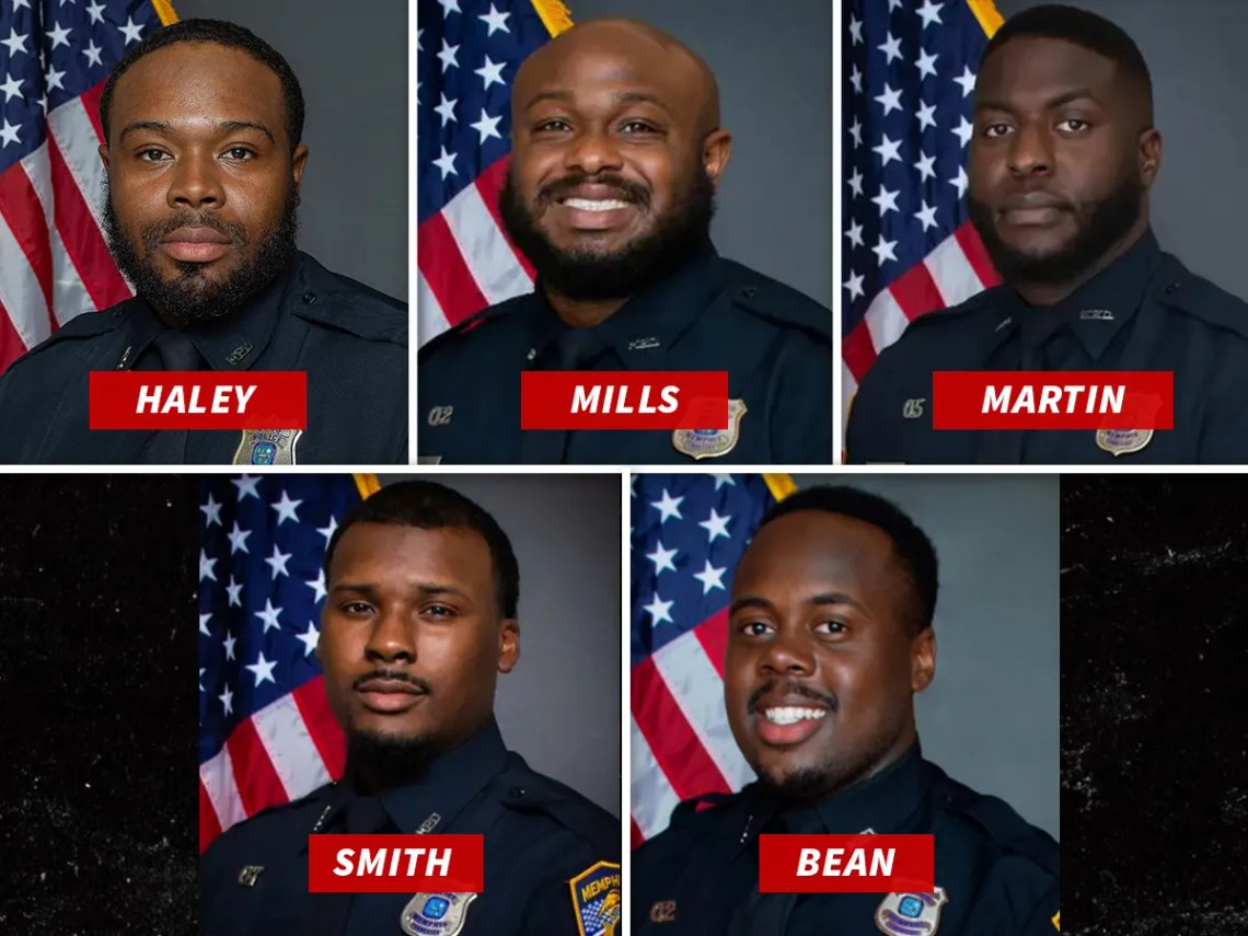 De fem politimennene som på brutalt vis drepte Tyler Nichols kan ha vært motivert av rasisme, mener CNN-vert. Foto: Memphis Police Department/via TMZ De fem politimennene som på brutalt vis drepte Tyler Nichols kan ha vært motivert av rasisme, mener CNN-vert. Foto: Memphis Police Department/via TMZ