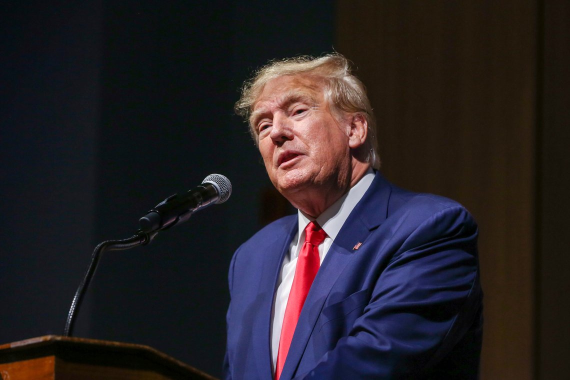 Former President Donald Trump speaks during the New Hampshire Republican State Committee 2023 annual meeting, Saturday, Jan. 28, 2023, in Salem, N.H. (AP Photo/Reba Saldanha) Former President Donald Trump speaks during the New Hampshire Republican State Committee 2023 annual meeting, Saturday, Jan. 28, 2023, in Salem, N.H. (AP Photo/Reba Saldanha)