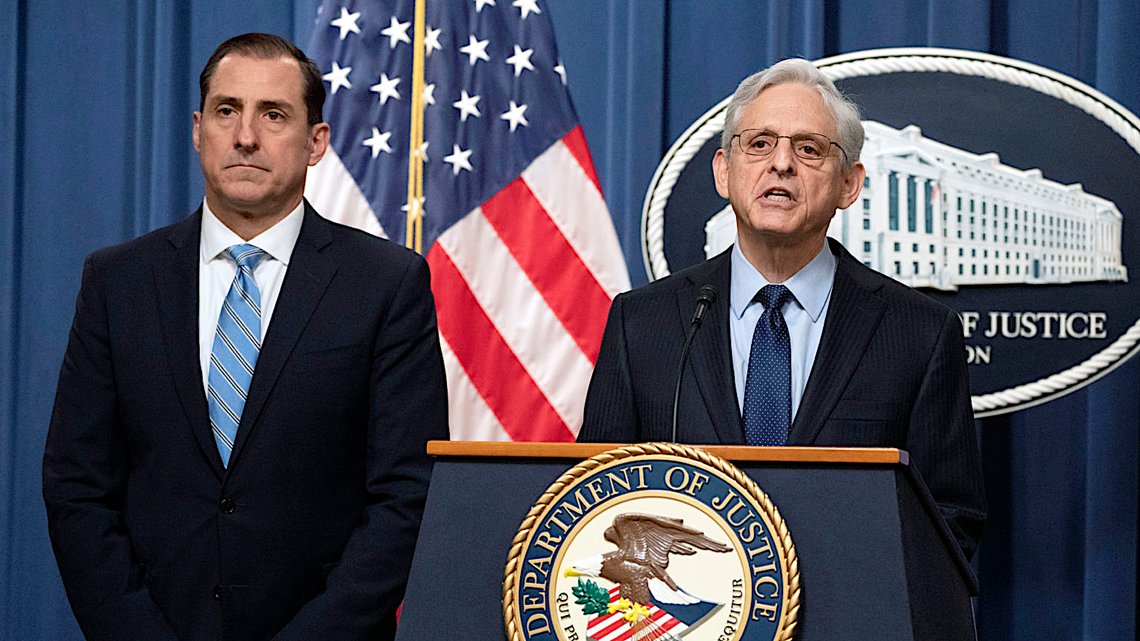Attorney General Merrick Garland speaks during a news conference at the Department of Justice, Thursday, Jan. 12, 2023, in Washington, as John Lausch, the U.S. Attorney in Chicago, looks on. Robert Hur, the former Trump-appointed U.S. attorney in Maryland, will lead the investigation, taking over from the top Justice Department prosecutor in Chicago, John Lausch, who was earlier assigned by the department to investigate the matter and who recommended to Garland last week that a special counsel be appointed. Hur is to begin his work soon. (AP Photo/Manuel Balce Ceneta) Attorney General Merrick Garland speaks during a news conference at the Department of Justice, Thursday, Jan. 12, 2023, in Washington, as John Lausch, the U.S. Attorney in Chicago, looks on. Robert Hur, the former Trump-appointed U.S. attorney in Maryland, will lead the investigation, taking over from the top Justice Department prosecutor in Chicago, John Lausch, who was earlier assigned by the department to investigate the matter and who recommended to Garland last week that a special counsel be appointed. Hur is to begin his work soon. (AP Photo/Manuel Balce Ceneta)