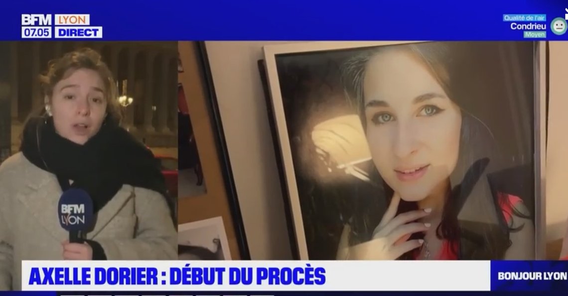 Axelle Dorier ble drept på sin 23-årsdag. Skjermdump BFM Lyon Axelle Dorier ble drept på sin 23-årsdag. Skjermdump BFM Lyon