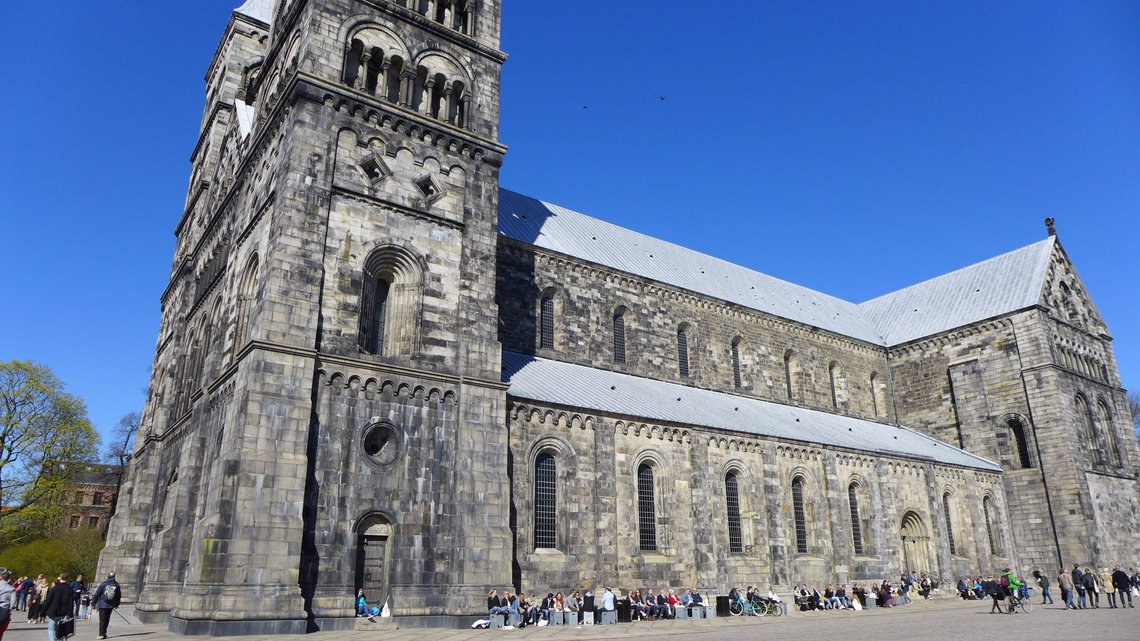 Lund domkirke i det tidligere idylliske Lund, Skåne i Sverige. Arkivfoto. Lund domkirke i det tidligere idylliske Lund, Skåne i Sverige. Arkivfoto.