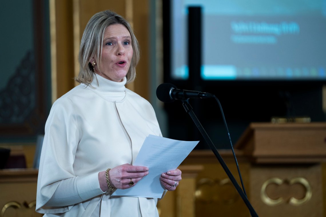 Sylvi Listhaug (FrP mener at regjeringen må være tydeligere i sin fordømmelse av land som støtter Russland.
Foto: Terje Pedersen / NTB Sylvi Listhaug (FrP mener at regjeringen må være tydeligere i sin fordømmelse av land som støtter Russland.
Foto: Terje Pedersen / NTB