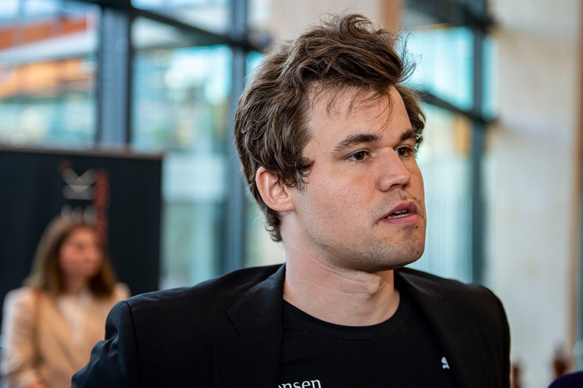 Stavanger 20220610.
Magnus Carlsen under Norway Chess 2022 som holdes i Finansparken i Stavanger.
Foto: Carina Johansen / NTB Stavanger 20220610.
Magnus Carlsen under Norway Chess 2022 som holdes i Finansparken i Stavanger.
Foto: Carina Johansen / NTB