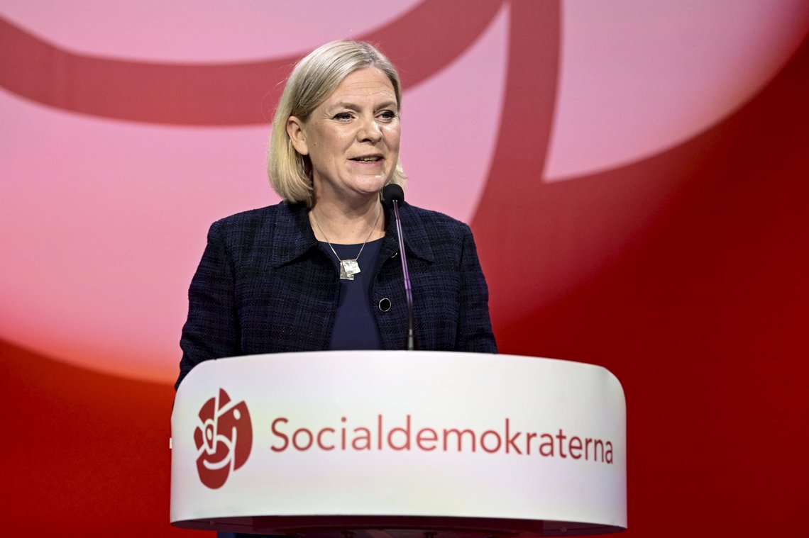 Magdalena Andersson og Socialdemokraterna får økt oppslutning på meningsmålinger og ville tatt tilbake makten i Sverige hvis det var valg nå. Foto: Claudio Bresciani, TT-NTB. Magdalena Andersson og Socialdemokraterna får økt oppslutning på meningsmålinger og ville tatt tilbake makten i Sverige hvis det var valg nå. Foto: Claudio Bresciani, TT-NTB.