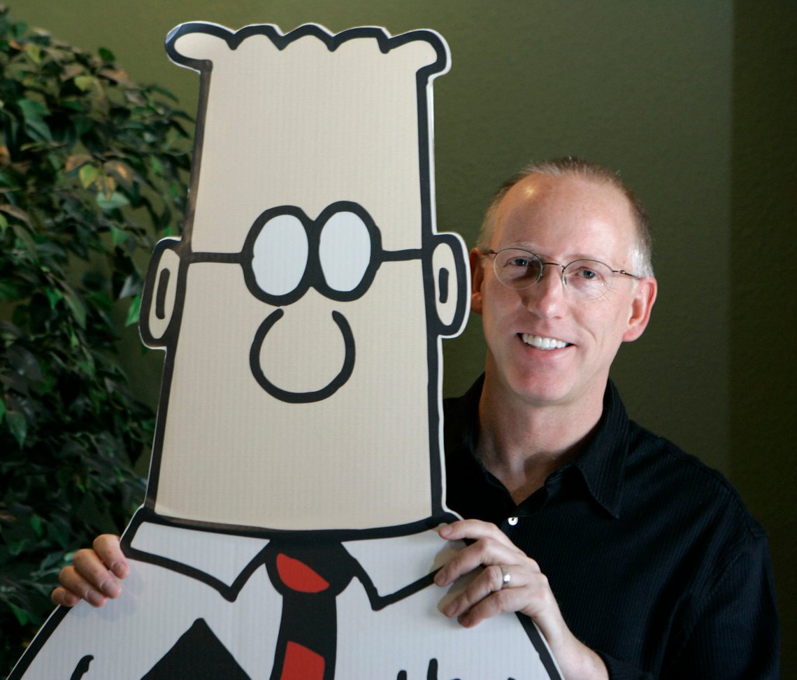 Scott Adams, skaperen av den populære tegneseriestripen Dilbert, er i ferd med å bli kansellert etter det som er blitt oppfattet som rasistiske uttalelser. Arkivfoto: Marcio Jose Sanchez, AP / NTB. Scott Adams, skaperen av den populære tegneseriestripen Dilbert, er i ferd med å bli kansellert etter det som er blitt oppfattet som rasistiske uttalelser. Arkivfoto: Marcio Jose Sanchez, AP / NTB.